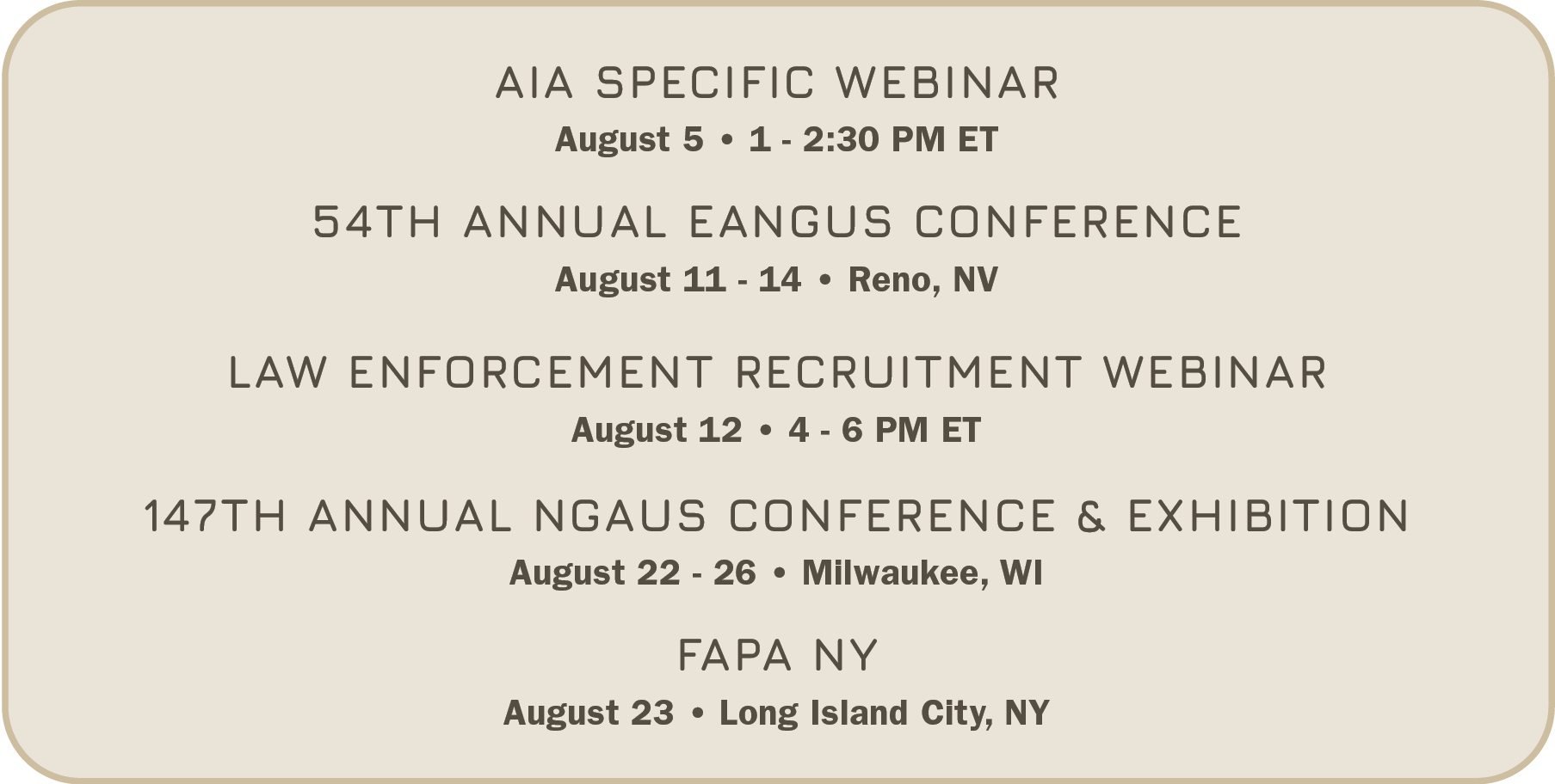 August Events