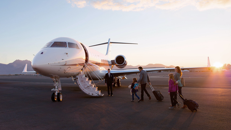 NetJets Family on Ramp