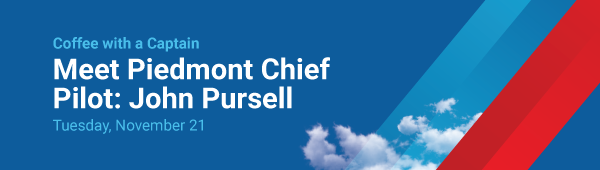 Meet a Piedmont Chief Pilot Philadelphia, PA! Click on the mark your calendar link below to view further event details.